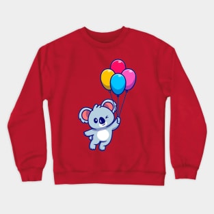 Cute koala floating with balloon Crewneck Sweatshirt